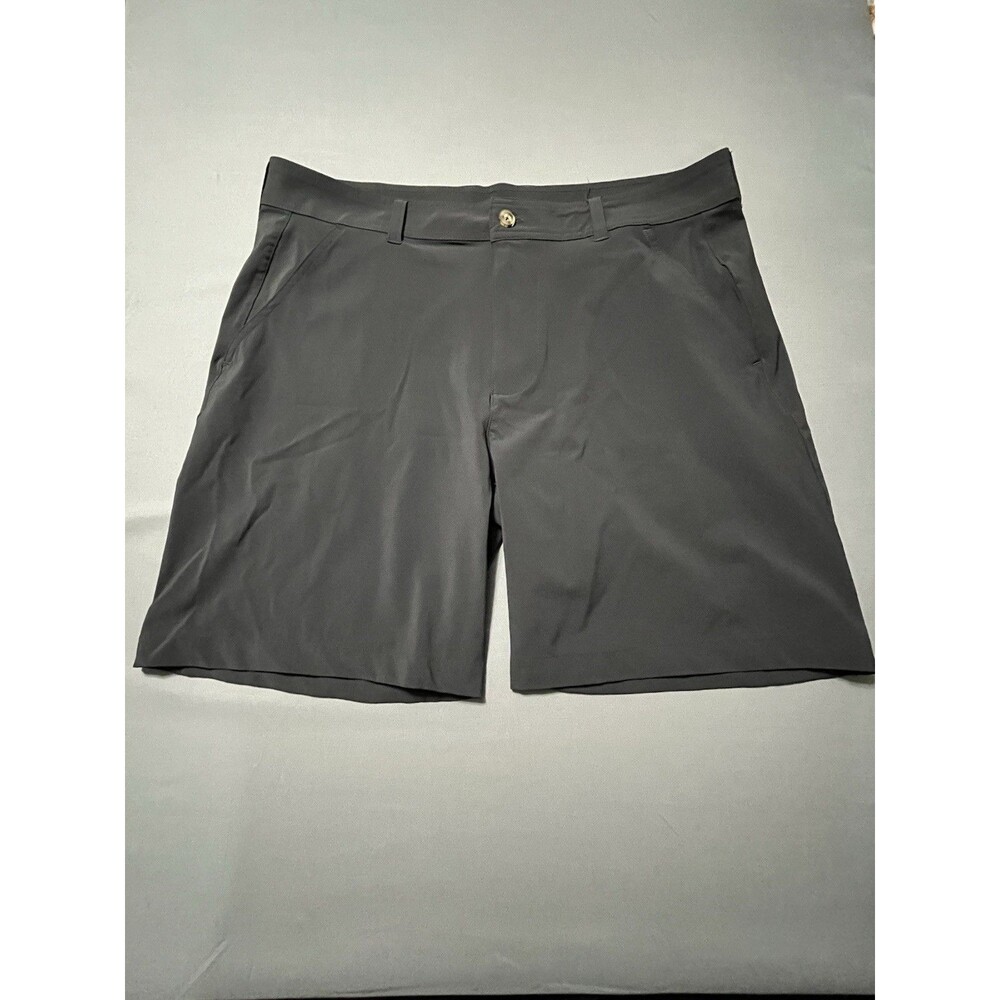 GenTeal Men's Black Stretch Chino Shorts Microfiber Pockets 8" Inseam